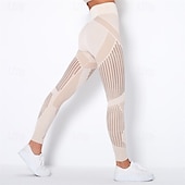 cheap Yoga Leggings &amp; Tights-Women&#039;s Yoga Pants Yoga Leggings Mesh Patchwork High Waist Yoga Gym Workout Pilates Tights Color Block Dark Grey Black Army Green Spandex Sports Activewear Stretchy Slim
