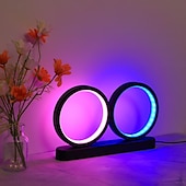 cheap Table Lamps-RGB Circle LED Table Lamp Minimalist Nordic Modern Decorative LED Desk Lamp for Living Room Bedroom LED colorful Lamp