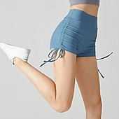 halpa Joogahousut ja pyöräilijät-Naisten Urheilushortsit Joogasortsit Harjoitteluhousut Kurenauha Korka vyötärö Jooga Kuntosaliharjoitus Pilates Shortsit Musta Sininen Ruskea Urheilu Urheiluvaatteet Elastinen Ohut