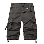 billige Klassisk-Herre Taktiske shorts Capri Cargo Shorts Cargoshorts Capri-bukser Shorts til turbruk Knapper Multi lomme عادي Anvendelig Kalv lengde utendørs Daglig Ut på byen Mote Klassisk Sjø blå Svart