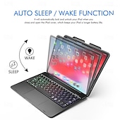 abordables Fundas iPad-funda para tableta con teclado para ipad pro12.9 (2018/2020) teclado bluetooth para tableta teclado bluetooth extraíble con panel táctil teclado retroiluminado colorido