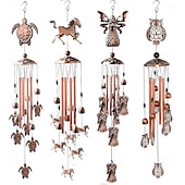 cheap Wall Sculptures-Pure Hand-Made Copper Wind Chimes,Animals Wind Chimes for Outside Clearance Copper Windchimes Outdoors Patio Decor House Warming Gifts Outdoor Wind Chimes Garden Decor for Outside Porch Yard Decoratio