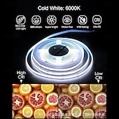 cheap COB Strip Lights-10m LED Strip Light COB Sets 3200 LEDs, COB 8mm Warm White Cold White Netual White LED Strip Light Holiday Linkable Self-adhesive with Power Supply Set 110V 220-240V 24 V