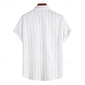 abordables chemise boutonnée pour homme-Homme Chemise Chemise d'été Chemise Décontractée Chemise de Plage Chemise Boutonnée Chemises à rayures Noir Blanche Vert Manche Courte Rayures Col Rabattu Vêtements de rue Vacances Vêtement Tenue