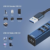 cheap USB Hubs-USB Expander 4-in-1 3.0HUB Splitter Type-c 100 MEgabit Network Card Notebook One Drag Four Expander