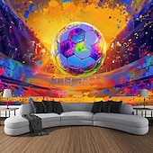 billiga Semestertapeter-uefa euro 2024 blacklight gobeläng uv reaktivt sken i mörkret majestätisk stadion fotboll trippy dimmigt hängande gobeläng väggkonst väggmålning för vardagsrummet sovrum