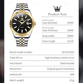 levne Quartz hodinky-nové olevs značka olevs móda jednoduché pánské hodinky quartz svítící kalendář trend luxusní business voděodolné pánské sportovní hodinky