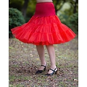 cheap Petticoat-Princess Lolita 1950s Knee Length Petticoat Hoop Skirt Tutu Under Skirt Solid Colored Women&#039;s Bachelorette Party Petticoat