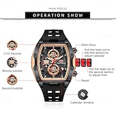 cheap Quartz Watches-MINI FOCUS Men Quartz Watch Outdoor Fashion Casual Wristwatch Luminous Calendar Waterproof Decoration Silicone Gel Watch