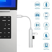 Недорогие Кабели для мобильных телефонов-USB-концентратор 4 в 1, тип C-USB 3.0, USB 2.0 с адаптером USB-C-USB A, 4 порта, док-станция mini USB, совместимая с macbookipad prodell, ноутбуками HP