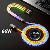 abordables Cables para móviles-Cable de carga múltiple 66W 3,9 pies USB A a USB C USB C a USB C 2.1 A Cable de Carga Carga rápida Alta transferencia de datos nailon trenzado 3 en 1 Tacto Suave Para iPad Samsung Xiaomi Accesorio