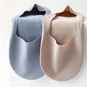 abordables calcetines caseros-Calcetines náuticos de seda helada para hombre, calcetines finos antideslizantes para primavera y verano para mujer, calcetines de fondo de algodón con tacones altos, calcetines invisibles de boca