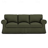 baratos Cobertura de Sofa-Capa para Sofá de 3 Lugares Capa de Sofá de Algodão com 3 Capas de Almofada e 3 Capas de Encosto Capa Ektorp Lavável Protetor de Móveis