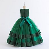 preiswerte Partykleider-kinderkleidung Mädchen Kleid Party Kleid Feste Farbe Ärmellos Besondere Anlässe Geburtstag Elegant Prinzessin Polyester Maxi abendkleider Sommer Frühling 4-13 Jahre Marineblau Grün