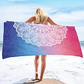 halpa rantapyyhesarjat-rantapyyhe 100% mikrokuituinen mandala-sarjan ylisuuri rantapyyhe, 35&quot;x70&quot;, iso uimapyyhe teinille aikuisille, nopeasti kuivuva, imukykyinen, pehmeä, monipuolinen matkoille, kylpyyn ja uima-altaalle