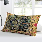 abordables style floral &amp; végétal-Housse de coussin décorative, 1 pièce, taie d&#039;oreiller douce pour coussin lombaire, pour chambre à coucher, salon, canapé, chaise, inspirée de William Morris