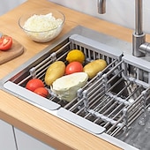 economico Stoccaggio cucina-1pc scolapiatti per lavello da cucina cestello di scarico per lavello per verdure portafiltro per lavaggio verdure portaoggetti per lavastoviglie scolapiatti estraibile regolabile dimensione opzionale
