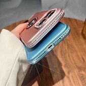 cheap iPhone Cases-Phone Case For iPhone 15 Pro Max Plus iPhone 14 13 12 11 Pro Max Plus Back Cover with Stand Holder Bling Glitter Shiny Shockproof TPU Plating Metal