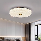 billige Taklamper-led taklampe 40 cm rund krystall 3-farget lys starlight taklampe soveromslampe taklampe for stue korridor 110-240v