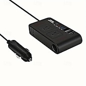 cheap Car Charger-200W Power Inverter for Car - DC 12V to 110V AC Converter with 3 USB Type-C and LED Display Screen Suitable for Cars/SUVs/Trucks