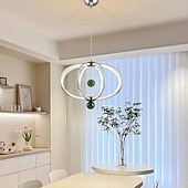 cheap Island Lights-LED Pendant Light 48cm Ring Circle Design 3 Color Light Metal Luxurious Modern Style Dining Room Bedroom Pendant Lamps 110-240V