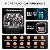 Χαμηλού Κόστους Smartwatch-696 S50 Εξυπνο ρολόι 2.02 inch Έξυπνο ρολόι Bluetooth ΗΚΓ + PPG Βηματόμετρο Υπενθύμιση Κλήσης Συμβατό με Android iOS Γυναικεία Άντρες Κλήσεις Hands-Free Υπενθύμιση Μηνύματος IP 67 Θήκη ρολογιού 43mm