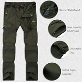 abordables Bas-Homme Pantalons de Chasse Pantalon de randonnée Pantalons d&#039;Extérieur Poche à Fermeture Éclair Conception détachable Uni Imperméable Protection UV Extérieur Quotidien Vêtements de rue Sports Mode
