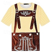ieftine Îmbrăcăminte grafică-Tricou lederhosen Petrecere Casual Tricou Grafică pentru Bărbați Adulți Imprimare 3D pentru Carnaval Bere Oktoberfest Vacanță Petrecere