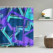 billige Dusjforheng-Dusjforheng med kroker 180cm*180cm(70&quot;*70&quot;) polyester vaskbar vanntett mønster baderoms badekar dekor abstrakt