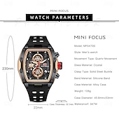 cheap Quartz Watches-MINI FOCUS Men Quartz Watch Outdoor Fashion Casual Wristwatch Luminous Calendar Waterproof Decoration Silicone Gel Watch