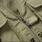 preiswerte Westen-Herren Anglerweste Weste für Wanderer Ärmellos Oberbekleidung Außen Wasserdicht Atmungsaktiv Schnelltrocknend Tasche Polyester Dunkelgrau Schwarz Armeegrün Camping / Wandern / Höhlenforschung
