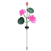 cheap Pathway Lights &amp; Lanterns-Solar Lotus Lantern - 7 Color Changing Waterproof LED Decorative Pathway Light for Garden, Courtyard, Lawn, Wedding and Festival Atmosphere 1PC