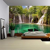 Cascade rivière tapisserie suspendue art mural grande tapisserie décor mural photographie toile de fond couverture rideau maison chambre salon décoration abordables paysage tapisserie-Cascade rivière tapisserie suspendue art mural grande tapisserie décor mural photographie toile de fond couverture rideau maison chambre salon décoration