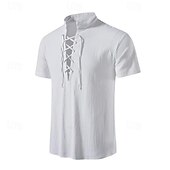 economico Medievali-Medievale Rinascimento 17° secolo Blusa / Camicia Pirata Guerriero Vichinghi Costume Per uomo Halloween Carnevale Mascherata Performance Abbigliamento Quotidiano LARP Adulti Camicia