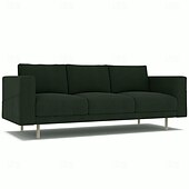 baratos Cobertura de Sofa-Capa de Sofá de 3 Lugares 100% Algodão Sólida Almofadada