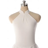 economico Abiti da Pattinaggio Artistico-Vestito da pattinaggio artistico Per donna Da ragazza Pattinaggio sul ghiaccio Vestiti Bianco Collage Foro per pollice Retato Elastene Elasticizzato Addestramento Da allenamento Professionale Vestiti