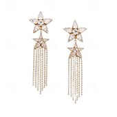 abordables Pendientes-Mujer Pendientes cortos Pendientes colgantes Transparente Estrella Precioso Moda Artístico Diamante Sintético Aretes Joyas Plata / Dorado Para Boda Fiesta Diario 1 Par