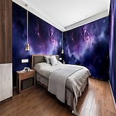 cheap Wallpaper-Cool Wallpapers Wall Mural Galaxy Universe Wallpaper Wall Sticker Covering Print Adhesive Required 3D Effect Canvas Home Décor