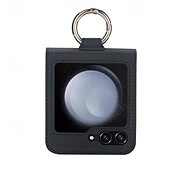 levne Pouzdra pro Samsung-telefon Carcasă Pro Samsung Galaxy Z Flip 6 Z Flip 5 Z Flip 4 Z Flip 3 Zadní kryt Slot pro kartu Prstencová spona Nárazuvzdorné Retro TPU Kov PU kůže
