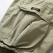 Недорогие Классический-Муж. Шорты-карго Шорты для туризма и прогулок Кулиска Мульти карман Полотняное плетение Повседневные Уличная одежда Шорты-карго Стиль Армейский Зеленый Черный