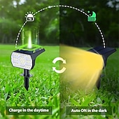 levne Pozemní světla-solární světla venkovní voděodolná ip68 56led solární krajinné trávníkové reflektory pro zahradní terasu osvětlení dvorku, dva způsoby vložení do země a zavěšení na stěnu 1ks