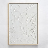 abordables Peintures Abstraites-peint à la main 3d texturé blanc peinture abstraite sur toile 3d texturé art mural boho moderne toile art salon décor pattle couteau peinture à l&#039;huile décor à la maison hôtel pièce d&#039;art