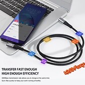 Недорогие Кабели для мобильных телефонов-1 упаковка Кабель USB 3.0 100 Вт 3,3 фута USB-C на USB-C 6 A Кабель для зарядки Быстрая зарядка Высокая скорость передачи данных нейлон плетеный Прямой угол Прочный Назначение Macbook iPad Samsung