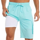 abordables Shorts de Bain pour Hommes-Homme Maillots de bain Shorts de bain Shorts de plage Sports Sortir Week-end Séchage Rapide Course Décontracté Respirant Avec Poches Avec doublure de compression Uni Longueur Genou Gymnastique Tenues