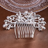 billige Hodepynt til blomsterpike-Hårkamper Hodepryd Strass Legering Bryllup cocktail Elegant Luksus Med Rhinsten Krystalldetaljer Hodeplagg Hodeplagg