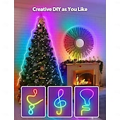 cheap Neon LED Lights-Waterproof Neon Light Strip Light WS2811 LED Light Bar Neon Light 2-5M Addressable RGB Rainbow Pixel Light Bar Supply WIFI  APP Control Synchronize Music Control to DIY LED Neon Sign Art Wall Decoration Lighting DC12V Including Power