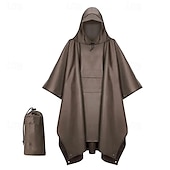 cheap Outdoor Jackets-Unisex Hiking Raincoat Outdoor 3 In 1 Waterproof Lightweight Rip-resistant Hiking Outfits Hiking Clothes Spring Autumn / Fall Hoodie Raincoat Rain Poncho PU Leather Solid Color Black Yellow Pink