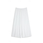 cheap Classic-Men&#039;s Culottes Wide Leg Linen Pants Trousers Summer Pants Patchwork Drawstring Elastic Waist Plain Comfort Breathable Casual Daily Holiday Fashion Classic Style Black White