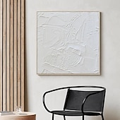 abordables Peintures Abstraites-peint à la main 3d texturé blanc peinture abstraite sur toile 3d texturé art mural boho moderne toile art salon décor pattle couteau peinture à l&#039;huile décor à la maison hôtel pièce d&#039;art