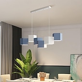 billige Lysekroner-led hengende lysarmatur for spisestue kontor stue, moderne kube dimmes led pendel lys 6 lys, moderne geometrisk lysekrone